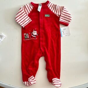 Little me velour Christmas pajamas 6mo nwt